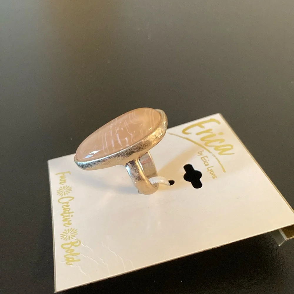 Gold and Peach Ring size 7 - Picture 3 of 4